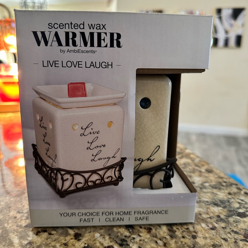 Scented Wax Warmer with “Live Love Laugh” Decal